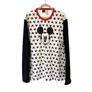 VTG Disney Mickey Mouse Streetstyle Look Colorblock Long Sleeve Unisex Shirt XXL